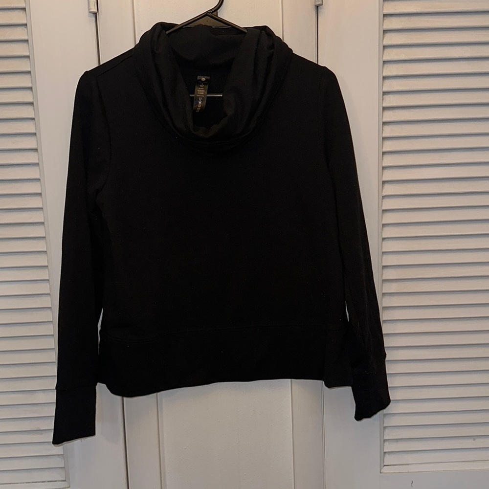 Black athletic turtleneck sweater